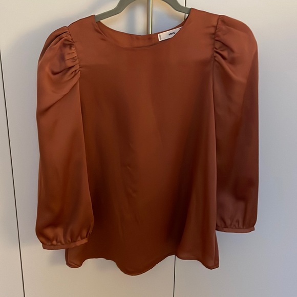 Silky copper Mango blouse - Picture 1 of 4